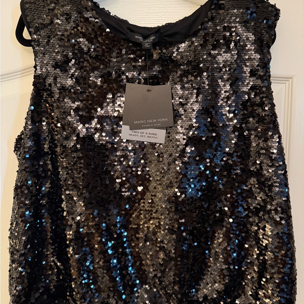 Marc New York, Black Sequin Blouse
